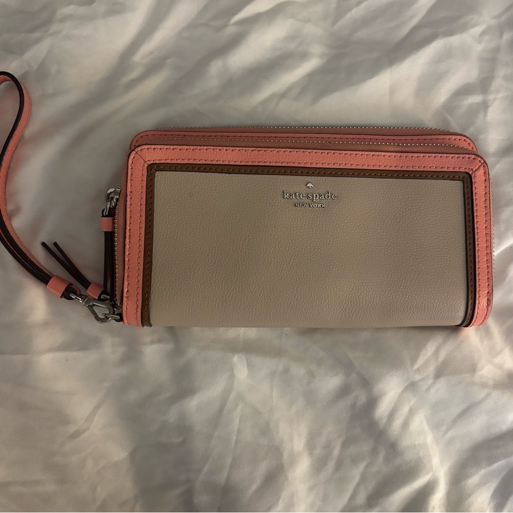 Kate Spade Pink and Tan Wristlet